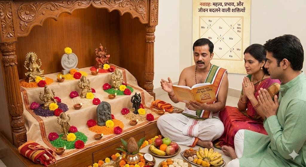 नवग्रह पूजा – महत्व, ज्योतिषीय प्रभाव, मंत्र, विधि और जीवन बदलने वाली शक्तियाँ